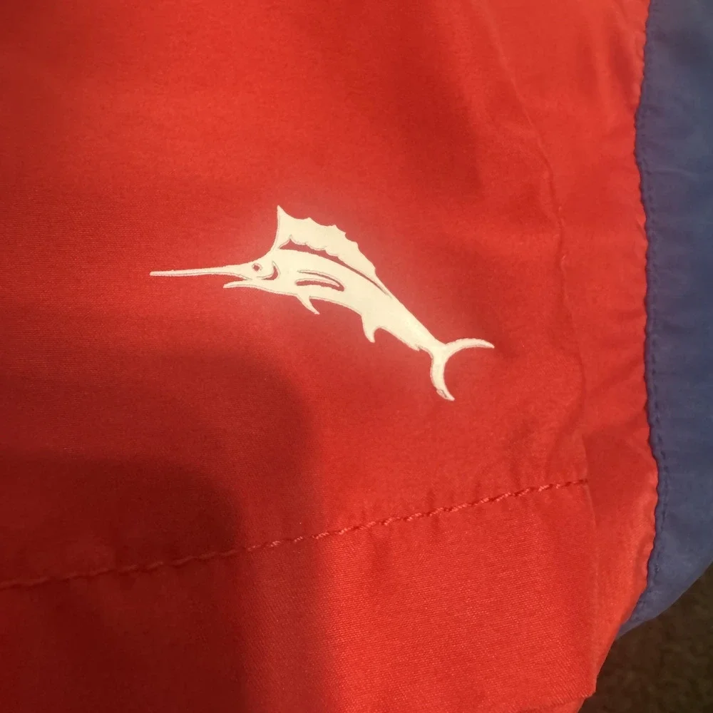 Tommy Bahama Men's Blue & Red Swim trunks board Shorts lined sz XL colorblock